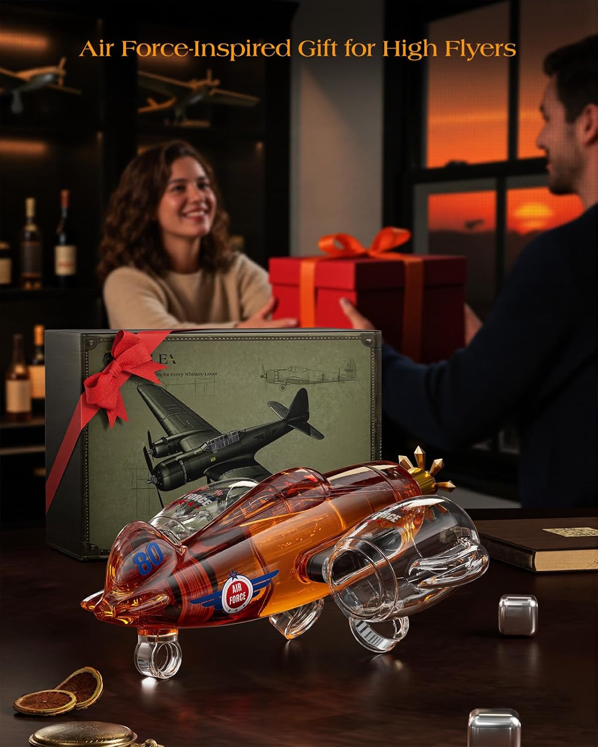 Kollea Fighter Aircraft Whiskey Decanter Set